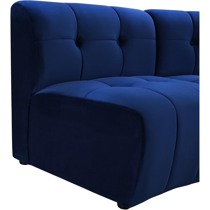 Maklaine 10-Piece Modular Contemporary Velvet Sectional Sofa in Navy
