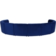 Maklaine 10-Piece Modular Contemporary Velvet Sectional Sofa in Navy
