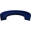 Maklaine 10-Piece Modular Contemporary Velvet Sectional Sofa in Navy