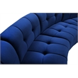 Maklaine 10-Piece Modular Contemporary Velvet Sectional Sofa in Navy