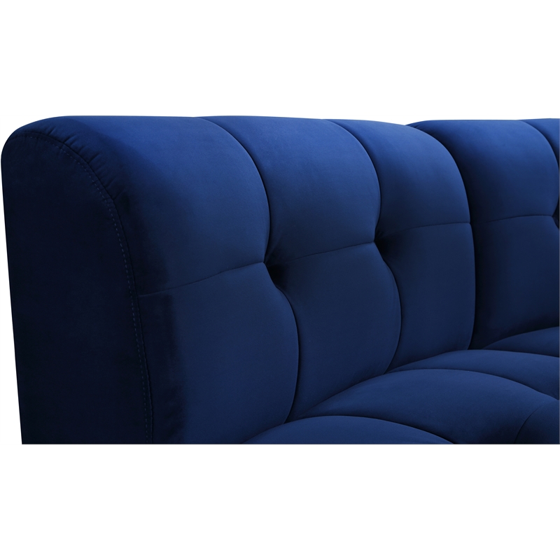Maklaine 10-Piece Modular Contemporary Velvet Sectional Sofa in Navy