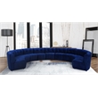 Maklaine 11-Piece Modular Contemporary Velvet Sectional Sofa in Navy