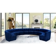 Maklaine 12-Piece Modular Contemporary Velvet Sectional Sofa - Navy