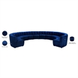Maklaine 12-Piece Modular Contemporary Velvet Sectional Sofa - Navy