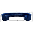 Maklaine 12-Piece Modular Contemporary Velvet Sectional Sofa - Navy