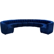 Maklaine 12-Piece Modular Contemporary Velvet Sectional Sofa - Navy