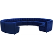 Maklaine 13-Piece Modular Contemporary Velvet Sectional Sofa in Navy