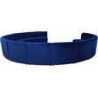 Maklaine 13-Piece Modular Contemporary Velvet Sectional Sofa in Navy