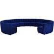 Maklaine 13-Piece Modular Contemporary Velvet Sectional Sofa in Navy