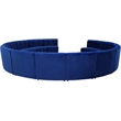 Maklaine 14-Piece Modular Contemporary Velvet Sectional Sofa in Navy