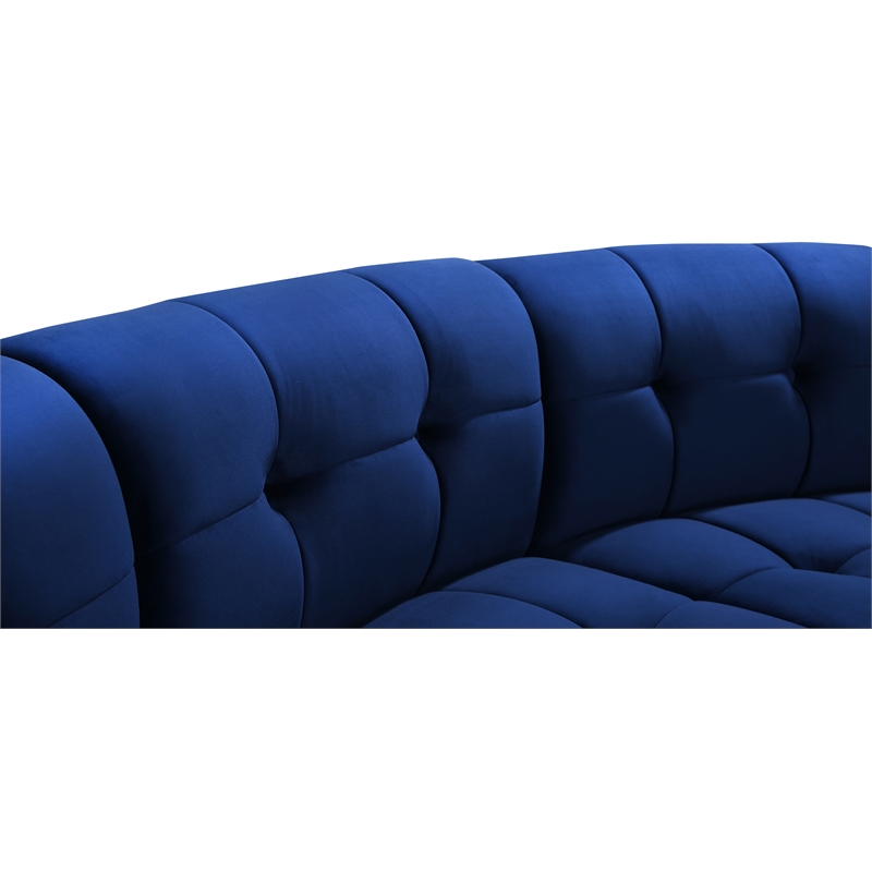 Maklaine 14-Piece Modular Contemporary Velvet Sectional Sofa in Navy