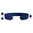 Maklaine 14-Piece Modular Contemporary Velvet Sectional Sofa in Navy