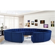 Maklaine 15-Piece Modular Contemporary Velvet Sectional Sofa in Navy