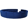 Maklaine 15-Piece Modular Contemporary Velvet Sectional Sofa in Navy