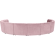 Maklaine 10-Piece Modular Contemporary Velvet Sectional Sofa in Pink