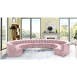 Maklaine 12-Piece Modular Contemporary Velvet Sectional Sofa in Pink