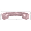 Maklaine 12-Piece Modular Contemporary Velvet Sectional Sofa in Pink
