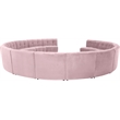 Maklaine 14-Piece Modular Contemporary Velvet Sectional Sofa in Pink