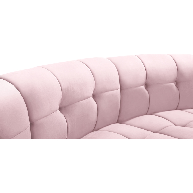 Maklaine 14-Piece Modular Contemporary Velvet Sectional Sofa in Pink