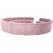 Maklaine 15-Piece Modular Contemporary Velvet Sectional Sofa in Pink