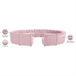 Maklaine 15-Piece Modular Contemporary Velvet Sectional Sofa in Pink