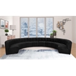 Maklaine 10-Piece Modular Contemporary Velvet Sectional Sofa in Black