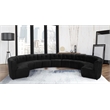 Maklaine 11-Piece Modular Contemporary Velvet Sectional Sofa in Black