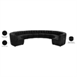 Maklaine 12-Piece Modular Contemporary Velvet Sectional Sofa in Black