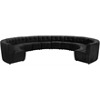 Maklaine 12-Piece Modular Contemporary Velvet Sectional Sofa in Black