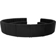 Maklaine 14-Piece Modular Contemporary Velvet Sectional Sofa in Black