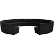 Maklaine 14-Piece Modular Contemporary Velvet Sectional Sofa in Black