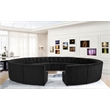 Maklaine 15-Piece Modular Contemporary Velvet Sectional Sofa in Black
