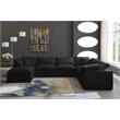 Maklaine Contemporary Standard Black Velvet Modular Sectional Sofa