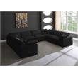 Maklaine Contemporary Standard Black Velvet Modular Sectional Sofa