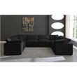 Maklaine Contemporary Standard Black Velvet Modular Sectional Sofa