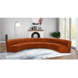 Maklaine 7-Piece Modular Contemporary Velvet Sectional Sofa in Mahogany