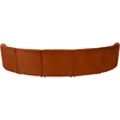 Maklaine 7-Piece Modular Contemporary Velvet Sectional Sofa in Mahogany