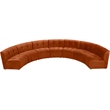 Maklaine 7-Piece Modular Contemporary Velvet Sectional Sofa in Mahogany