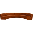 Maklaine 7-Piece Modular Contemporary Velvet Sectional Sofa in Mahogany