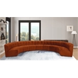 Maklaine 9-Piece Modular Contemporary Velvet Sectional Sofa in Mahogany
