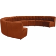 Maklaine 9-Piece Modular Contemporary Velvet Sectional Sofa in Mahogany