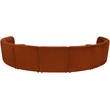 Maklaine 9-Piece Modular Contemporary Velvet Sectional Sofa in Mahogany