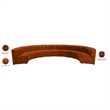 Maklaine 9-Piece Modular Contemporary Velvet Sectional Sofa in Mahogany