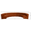 Maklaine 9-Piece Modular Contemporary Velvet Sectional Sofa in Mahogany