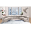 Maklaine 10-Piece Modular Contemporary Velvet Sectional Sofa in Cream
