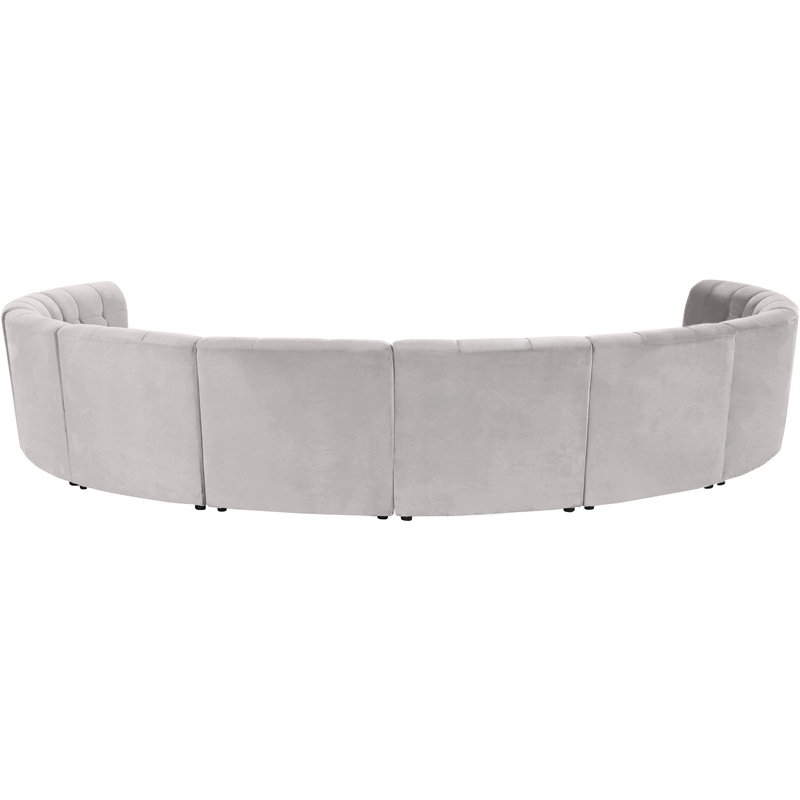 Maklaine 10-Piece Modular Contemporary Velvet Sectional Sofa in Cream