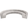 Maklaine 10-Piece Modular Contemporary Velvet Sectional Sofa in Cream