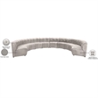 Maklaine 10-Piece Modular Contemporary Velvet Sectional Sofa in Cream