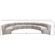 Maklaine 10-Piece Modular Contemporary Velvet Sectional Sofa in Cream