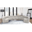 Maklaine 11-Piece Modular Contemporary Velvet Sectional Sofa in Cream